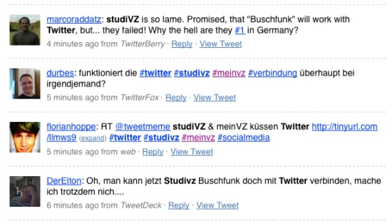 StudiVZ und Twitter