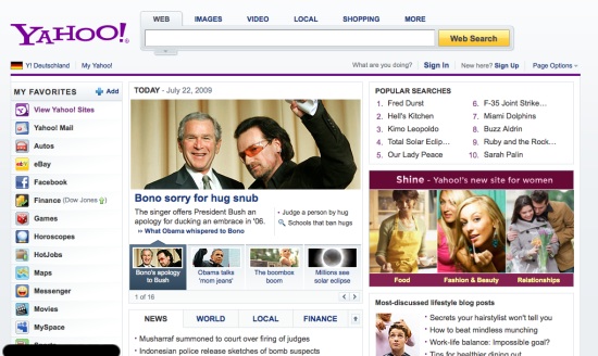 Yahoo Homepage